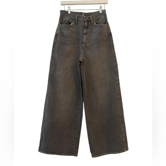 BDG Urban Outfitters Washed Black A-WIDE LEG puddle high Rise grunge Jeans SZ 28
