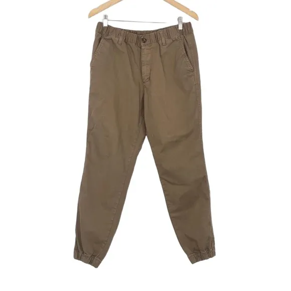 Bearbottoms Mens Dark Khaki Elastic Ankle 4 Pocket Zipper Fly Joggers Size Large