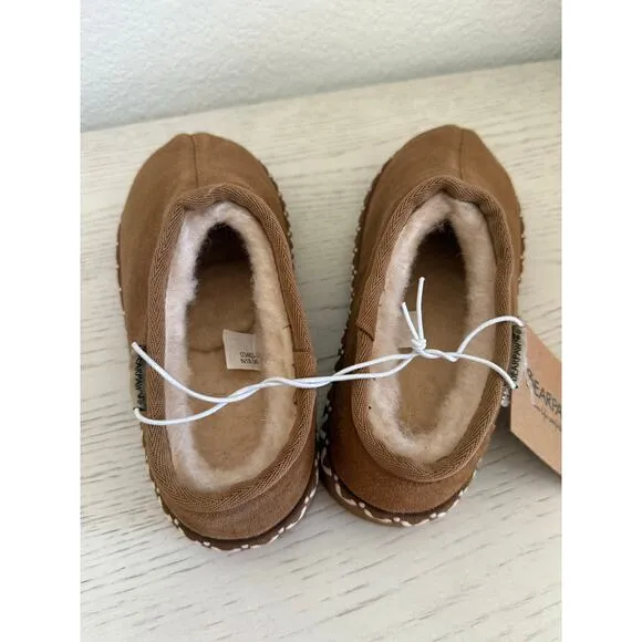 BearPaw Martis Mule Suede Platform Warm Fleece Lined Slippers Flats US Sz 5