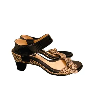 BeautiFeel DESTINY Leopard Print Suede Sandals w/Velcro Closure