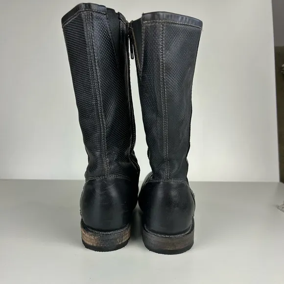BED STU ANNETTE MOTO COMBAT DISTRESSED MID CALF LEATHER BOOTS SIZE 7