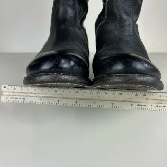 BED STU ANNETTE MOTO COMBAT DISTRESSED MID CALF LEATHER BOOTS SIZE 7