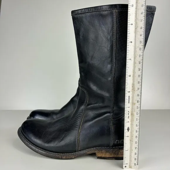 BED STU ANNETTE MOTO COMBAT DISTRESSED MID CALF LEATHER BOOTS SIZE 7
