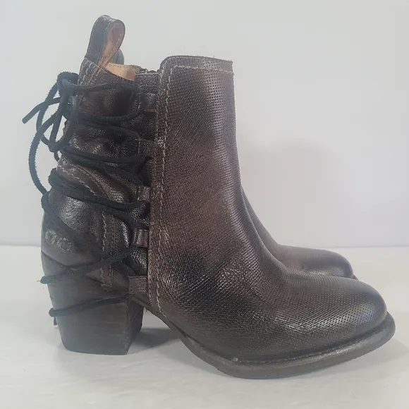 Bed Stu Blaire Graphite Leather Vibram Sole Boots Women Size 7