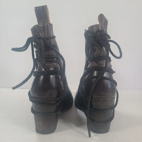 Bed Stu Blaire Graphite Leather Vibram Sole Boots Women Size 7