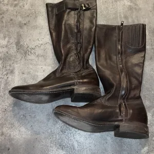 Bed Stu Knee High Brown Leather Braided Side Riding Boots size 7