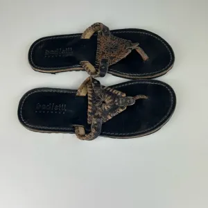 Bed|Stu Women's Black and Brown Flip flop thong Sandals SIZE 8