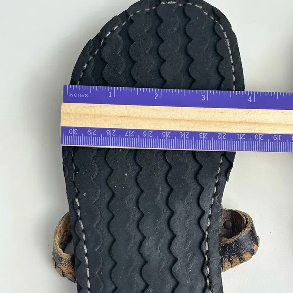 Bed|Stu Women's Black and Brown Flip flop thong Sandals SIZE 8