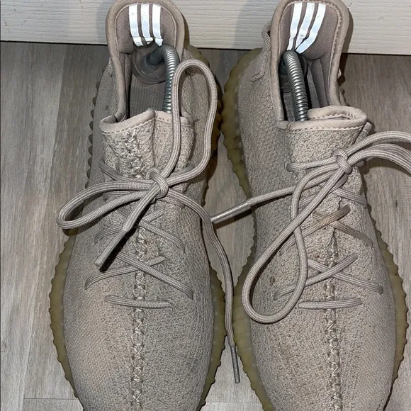Beige Knit Lace-Up Sneakers