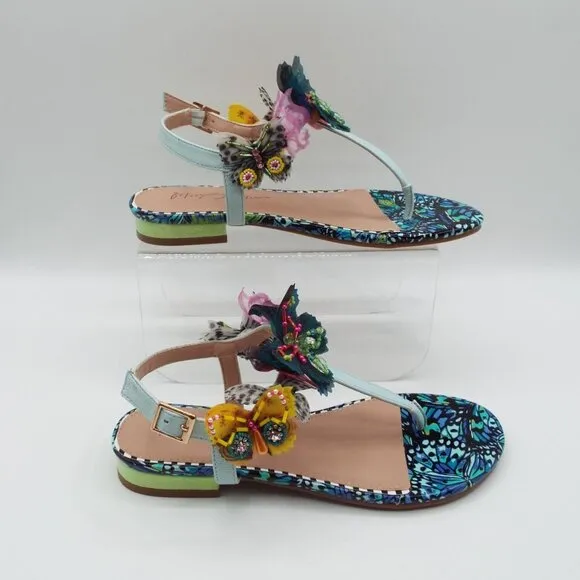 Betsey Johnson Women's Prilla Butterfly Embellished Thong Sandals Size 7 NEW