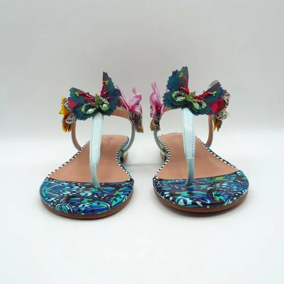 Betsey Johnson Women's Prilla Butterfly Embellished Thong Sandals Size 7 NEW
