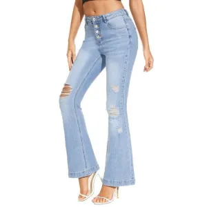 Betu Bell Bottom Jeans for Women Stretch Flare Dark Blue Bootcut High Waisted S