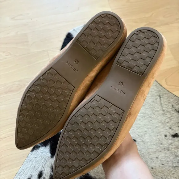 BIRDIES Pointed Toe Flats The Goldfinch Leather Suede Size  8.5 Tan