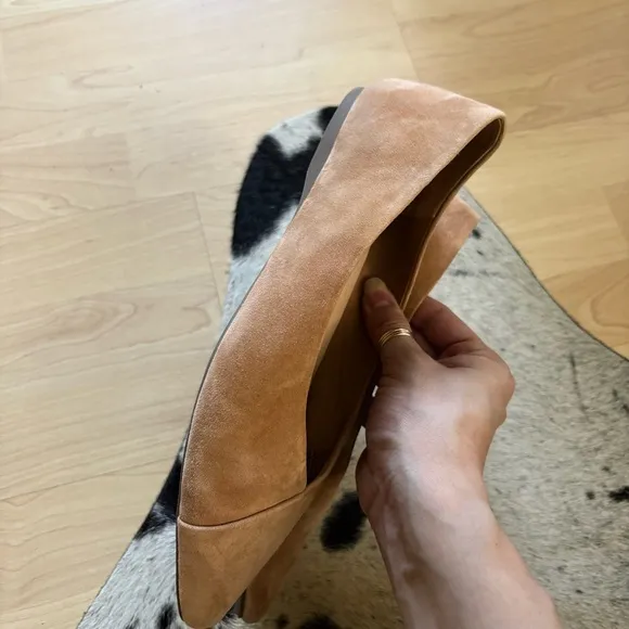 BIRDIES Pointed Toe Flats The Goldfinch Leather Suede Size  8.5 Tan