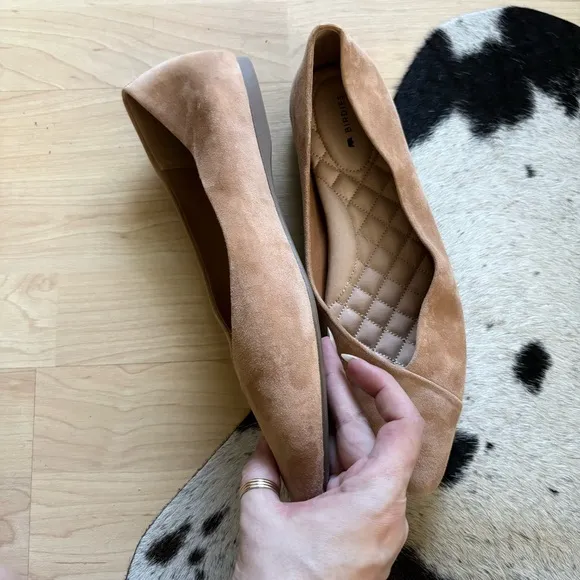 BIRDIES Pointed Toe Flats The Goldfinch Leather Suede Size  8.5 Tan