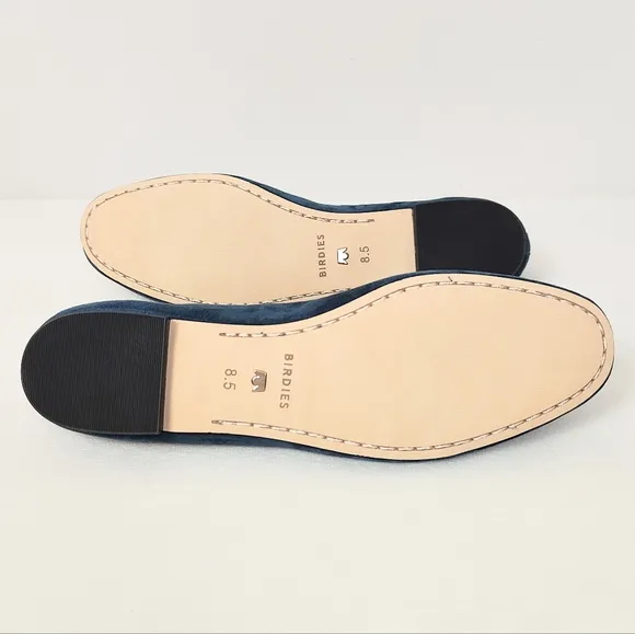 Birdies The Hummingbird Teal Suede Stone Size 8.5 Ballet Flats Blue Slip-on Shoe