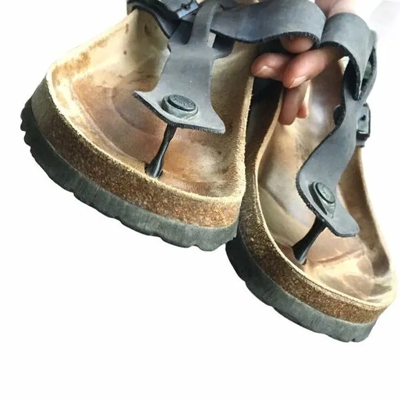 BIRKENSTOCK Betula Gizeh Cork Thong Summer Sandals Gray 8