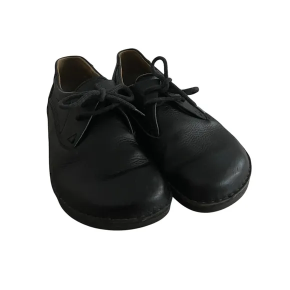 Birkenstock Black Leather Slip-On Loafers Man Size 13