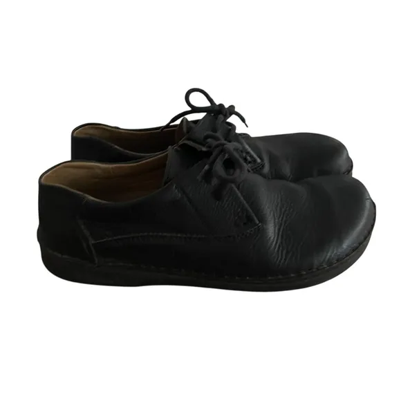 Birkenstock Black Leather Slip-On Loafers Man Size 13