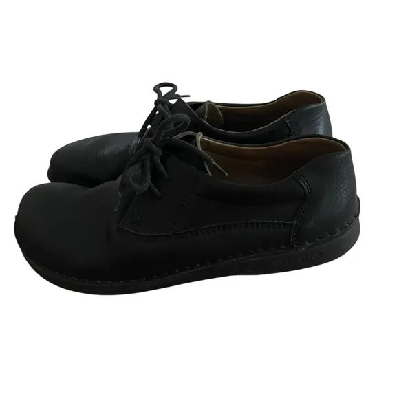 Birkenstock Black Leather Slip-On Loafers Man Size 13