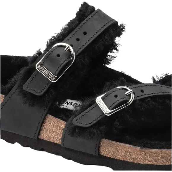 Birkenstock Black Mayari Shearling Thong Sandals Size 41 Women’s Size 10