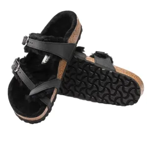 Birkenstock Black Mayari Shearling Thong Sandals Size 41 Women’s Size 10