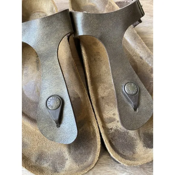 Birkenstock Gizeh Brown Leather Thong Sandals Women's 8.5  EU 39
