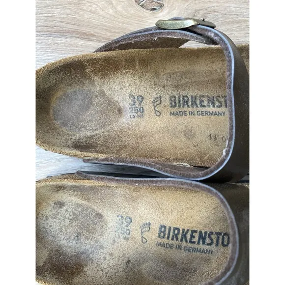 Birkenstock Gizeh Brown Leather Thong Sandals Women's 8.5  EU 39