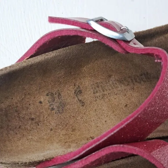 Birkenstock Gizeh Pink Cosmic Sparkle Glitter Thong Sandals Youth Girls Sz EU 31