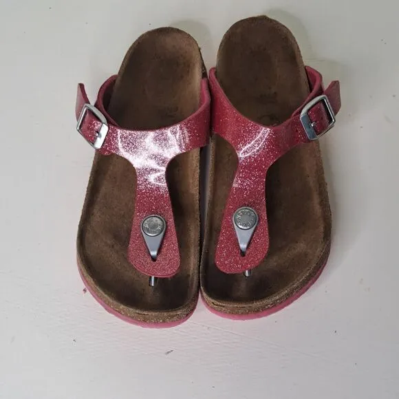 Birkenstock Gizeh Pink Cosmic Sparkle Glitter Thong Sandals Youth Girls Sz EU 31