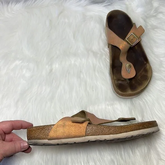 Birkenstock Gizeh Metallic Thong Sandals Sz 11-11.5 SEE DESCRIPTION