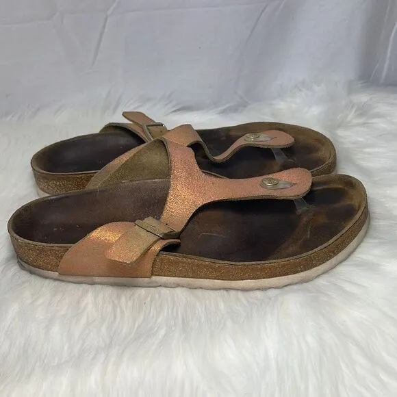 Birkenstock Gizeh Metallic Thong Sandals Sz 11-11.5 SEE DESCRIPTION