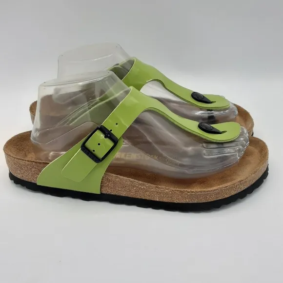 Birkenstock Kairo Patent Leather Thong Sandals.