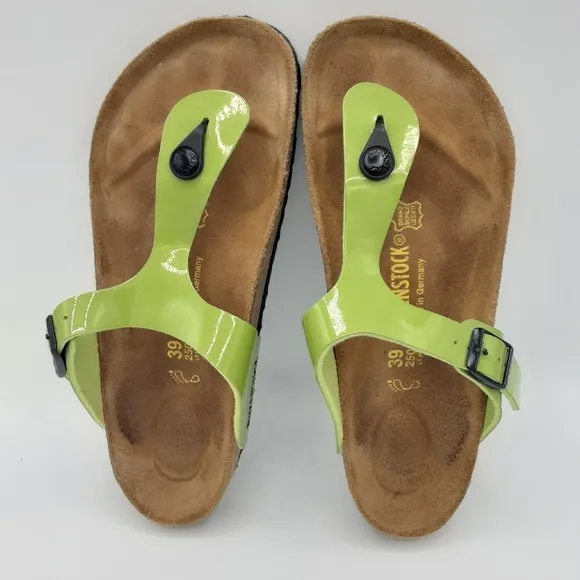 Birkenstock Kairo Patent Leather Thong Sandals.