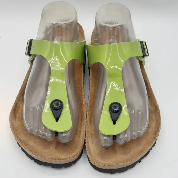 Birkenstock Kairo Patent Leather Thong Sandals.