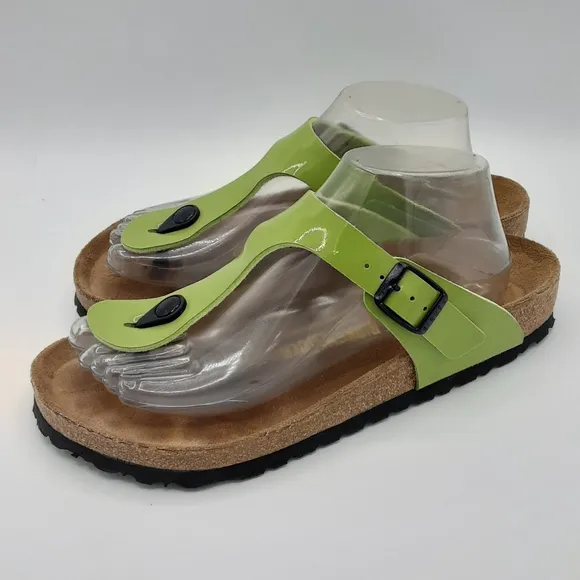 Birkenstock Kairo Patent Leather Thong Sandals.