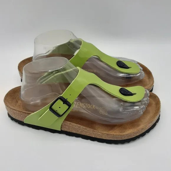 Birkenstock Kairo Patent Leather Thong Sandals.