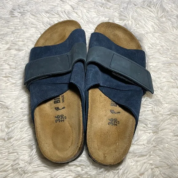 Birkenstock Kyoto Navy Suede Sandals