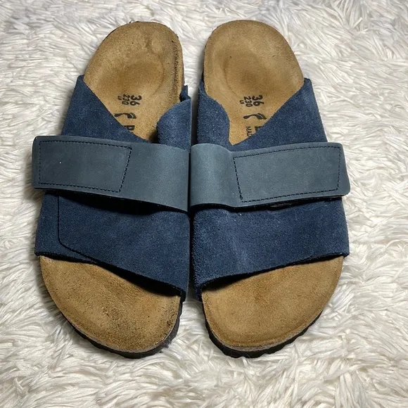 Birkenstock Kyoto Navy Suede Sandals