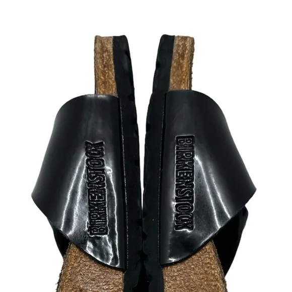 BIRKENSTOCK | Madrid Birko-Flor Black Patent Sandals Slip On Slides Shoes Flats