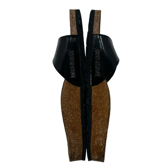 BIRKENSTOCK | Madrid Birko-Flor Black Patent Sandals Slip On Slides Shoes Flats