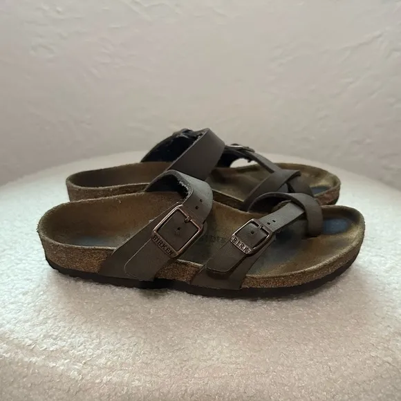 Birkenstock Mayari Kids Birko-Flor Birkibuc Thong Sandals Mocha EU 33 / US 2-2.5