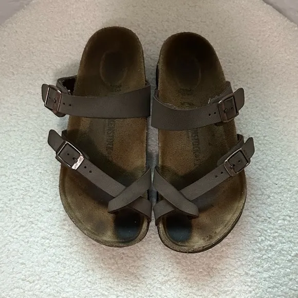 Birkenstock Mayari Kids Birko-Flor Birkibuc Thong Sandals Mocha EU 33 / US 2-2.5