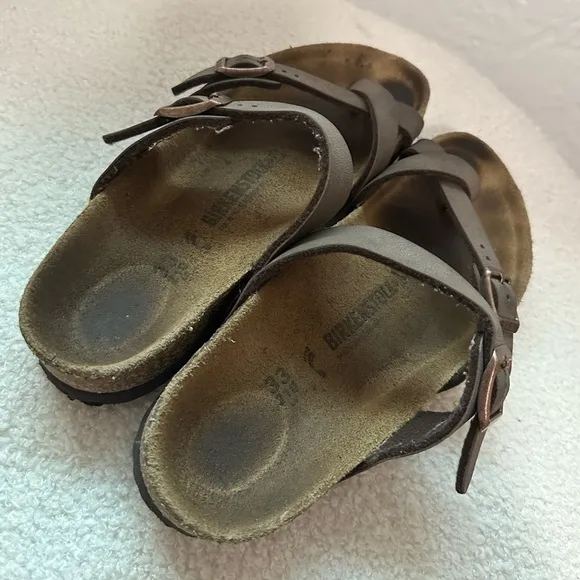 Birkenstock Mayari Kids Birko-Flor Birkibuc Thong Sandals Mocha EU 33 / US 2-2.5