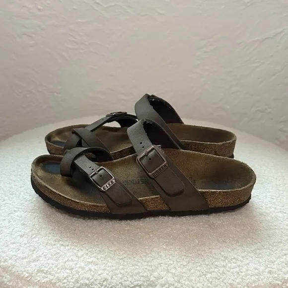 Birkenstock Mayari Kids Birko-Flor Birkibuc Thong Sandals Mocha EU 33 / US 2-2.5