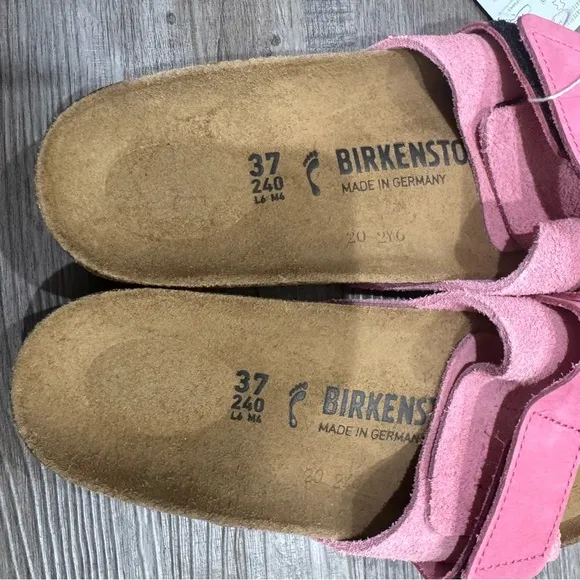 Birkenstock Oita Suede Leather Velcro Strap Slide Sandals