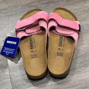 Birkenstock Oita Suede Leather Velcro Strap Slide Sandals