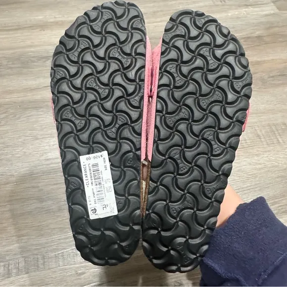 Birkenstock Oita Suede Leather Velcro Strap Slide Sandals