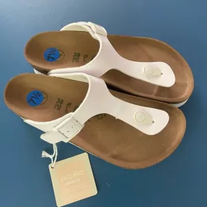 Birkenstock Papillio Gizeh Flex Vegan Platform Thong White Sandals EU 38