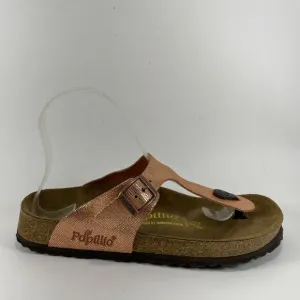 Birkenstock Papillio Gizeh Thong Sandals Women Size 37 US 6-6.5 Orange Shimmer